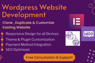 create wordpress website design and development