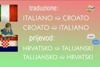 translate manually from croatian to italian and vice versa