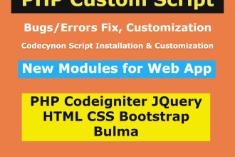 do script customization fix bugs create new modules php codeigniter