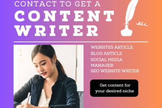 be unique SEO website, article, blog content writer