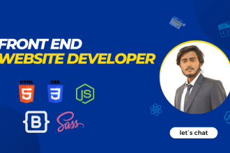 do frontend with HTML, CSS, bootstrap, js