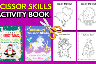 make scissor skills coloring book for kdp interior for kids
