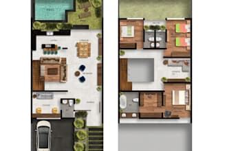 render a professional 2d floor plan in photoshop