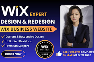 build wix website design or wix redesign, wix business website and wix studio