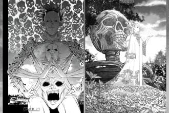 draw dark fantasy art black and white with tone illustration