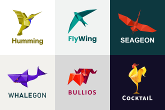 design professional origami, polygonal or geometric logo