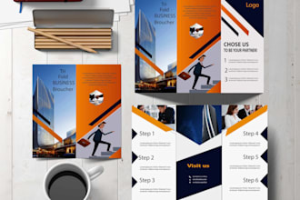 design professional bifold or trifold brochure, flyer, leaflet, booklet