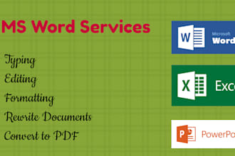 do professional typing job, data entry work, PDF to word