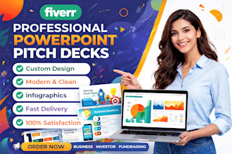 create investor or business pitch deck presentation design