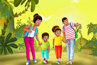 draw cute illustration for your children book