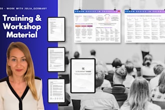 create professional training materials, workshops and workbooks