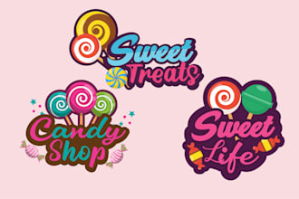 do a unique candy chocolate sweets logo in 12 hours
