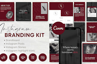design an elegant instagram branding kit