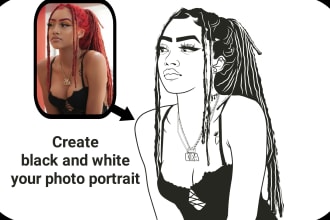 do awasome black and white vector art your photo
