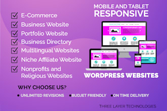 customize, redesign, develop a responsive wordpress website
