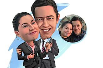 do couple caricature illustration for you