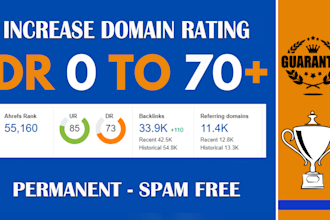 increase ahrefs domain rating dr 70 using dofollow authority SEO backlinks