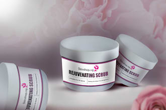 design beauty cosmetics, jar bottle skincare product label