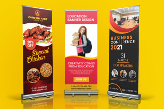 design roll up banner pop up banner signboard standee etc