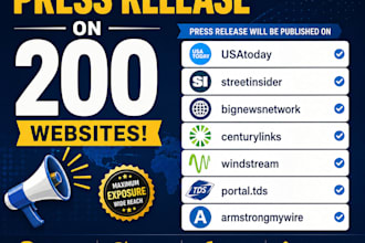 publish your article on 200 publish press release websites