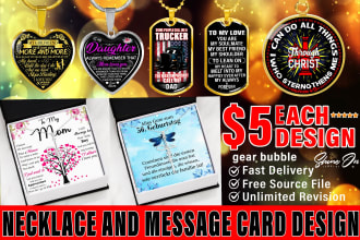 design awesome shineon message card and necklace in 24 hours