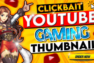 design attractive gaming thumbnail for youtube 2d or 3d