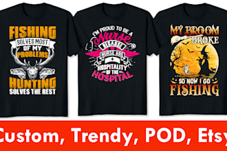 design custom trendy typography t shirt for pod, etsy, and streetwear