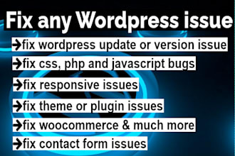 fix any wordpress issue in a very quick time