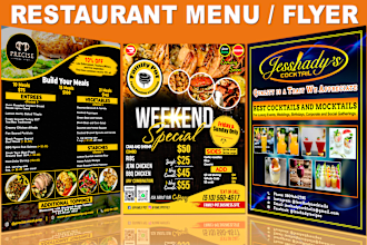 design food menu, food flyer, restaurant menu and brochure