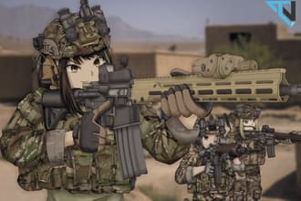 draw military themed anime  and tactical for you