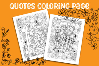 make kids and adult quotes coloring activity pages for KDP