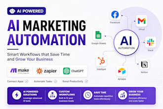 build ai marketing automation workflows with make, zapier, chatgpt