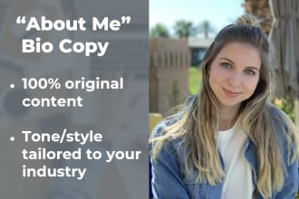 write your bio or about me copy