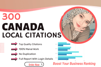 300 canada local citations backlinks for local business SEO