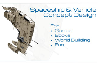 draw spaceship concept art or design a starship or scifi vehicle