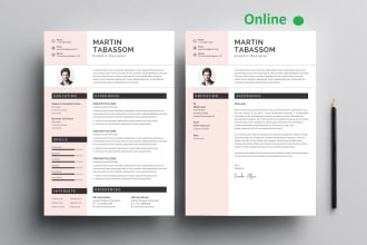 design resume, cv template in canva and pdf