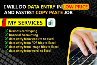do data entry at a low price and fastest copy paste job