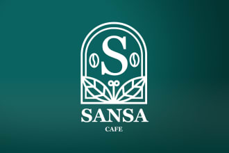 create minimalist cafe, coffee shop logo design