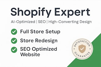 build or redesign a shopify store website with SEO and ai
