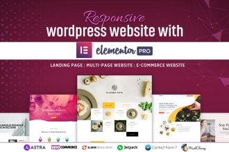 do responsive wordpress website design with elementor pro and astra