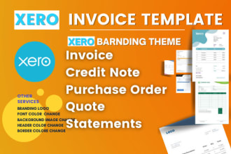 design xero and qbo custom  invoice template branding them