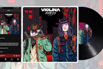 design or draw your cartoon album single cover