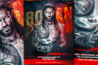 wwe wrestling poster and banner design