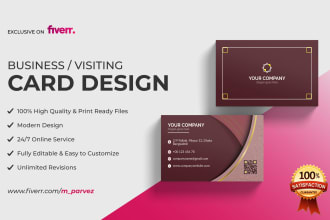 design modern minimalist business card within 6 hours