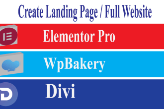 build wordpress landing page  using wpbakery and elementor
