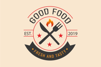 design food, café, coffee shop and restaurant logo