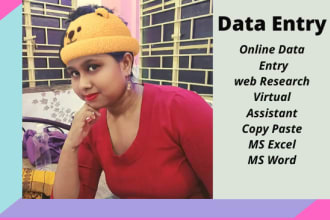 be your skilled virtual assistant for data entry  and web research