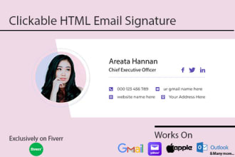 do professional responsive clickable HTML email signature
