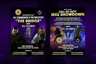 make an esports tournament poster flyer for gaming event
