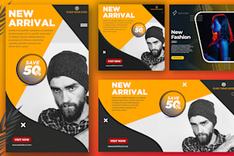 do professional facebook and instagram banner, stories, ads, post design